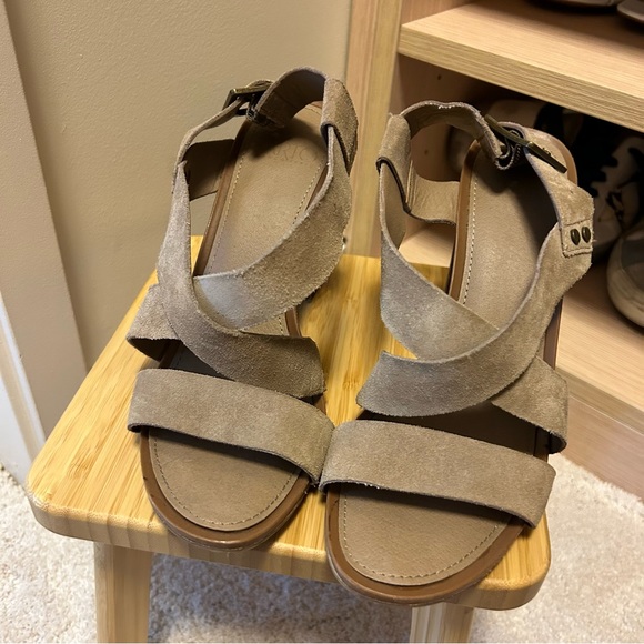 Franco Sarto Sabine Suede Leather Sandals - Picture 4 of 13